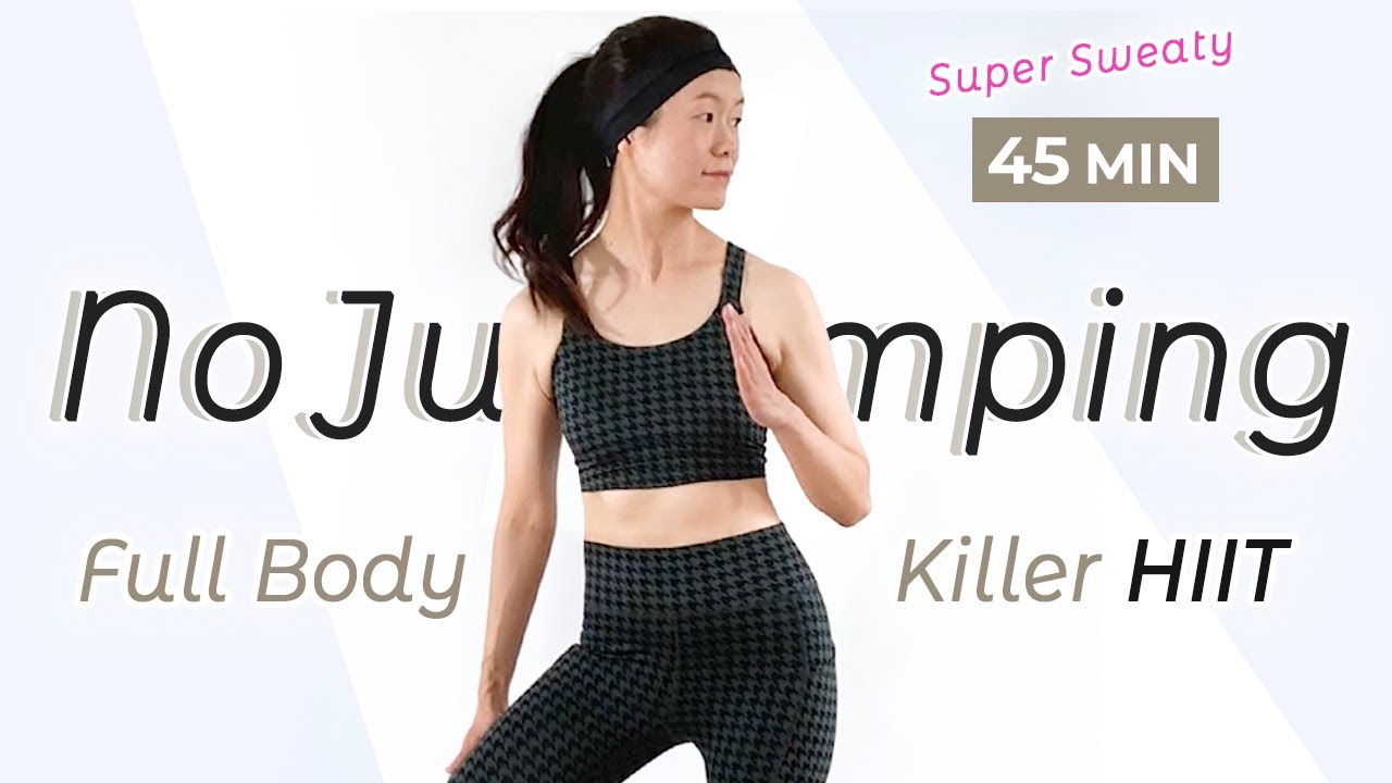 45 MIN NO JUMPING KILLER HIIT / Full Body No-Repeat Workout / Fat Burn + Strength / Low Impact