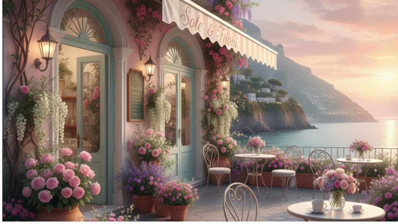 Midnight in Italy 🥐 Relaxing Jazz Music at a Cozy Cafe to Relax Your Mind, Reduce Stress, and Sleep