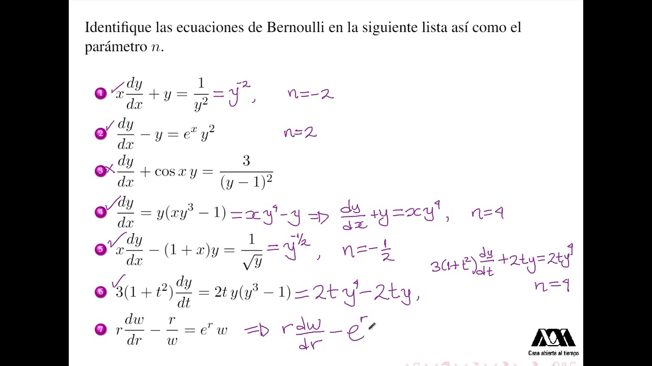 Ecuación Diferencial  de Bernoulli