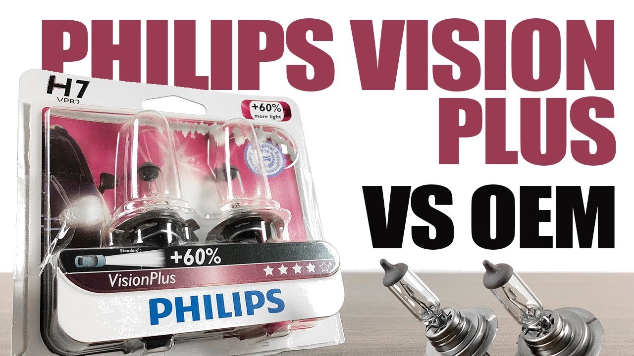 Сравнение Philips VisionPlus и оригинальных ламп головного света