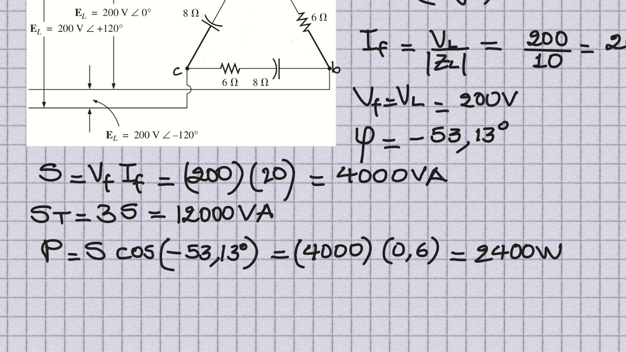 Factor de potencia en circuitos trifásicos parte 2