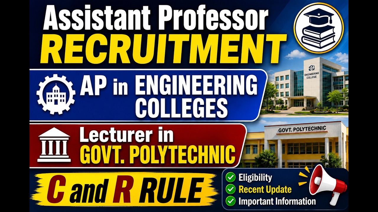 Assistant Professor I AP in Engineering Colleges I Lecturer in Polytechnic I C and R rule I Update
