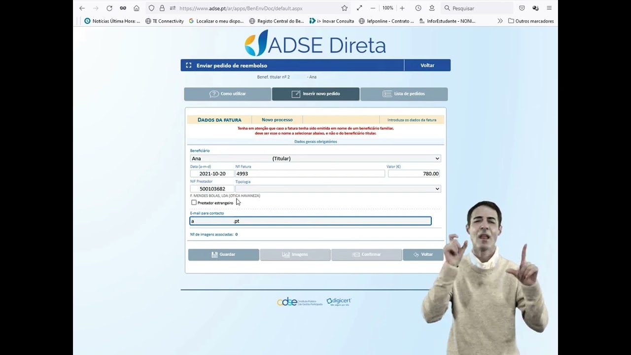 ADSE   Pedido Reembolso