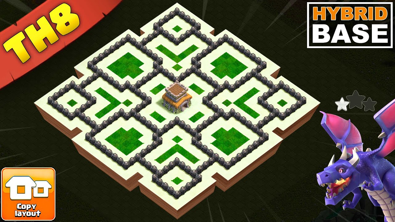 The Ultimate TH8 Anti-3 Star Hybrid base | Dominate Wars & Protect Loot