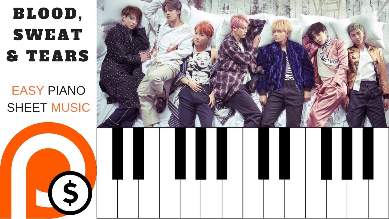 BTS (방탄소년단) - 피 땀 눈물 (Blood, Sweat & Tears) | EASY PIANO SHEET MUSIC | PATREON FRIDAY