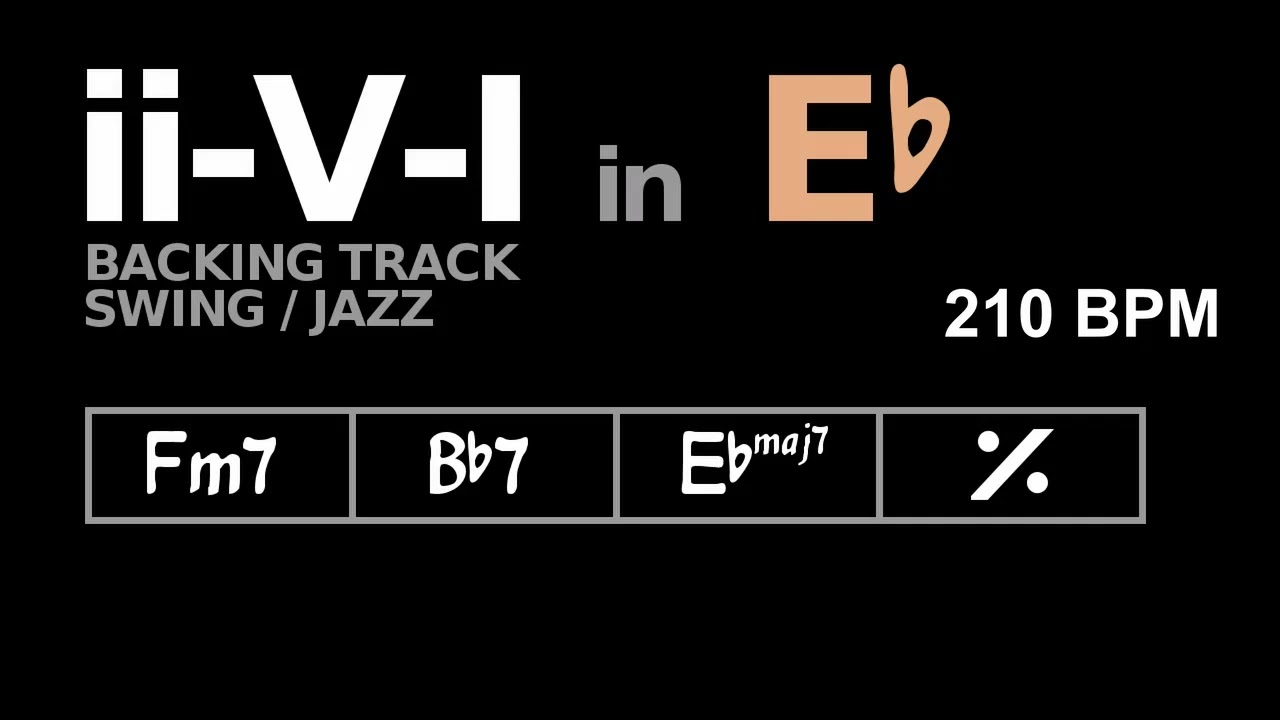 251 ii-V-I in Eb (210 BPM, fast swing) Backing Track