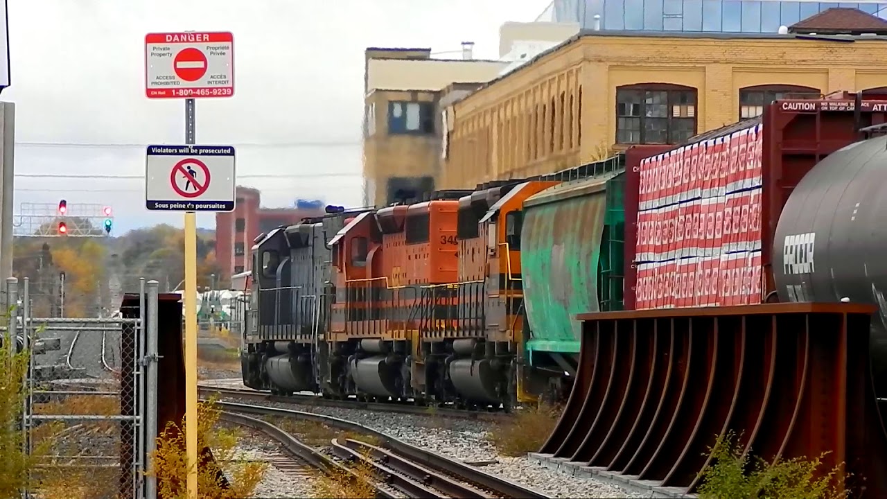 GEXR 431 train passing by VIA and GO Station in Kitchener, Ontario