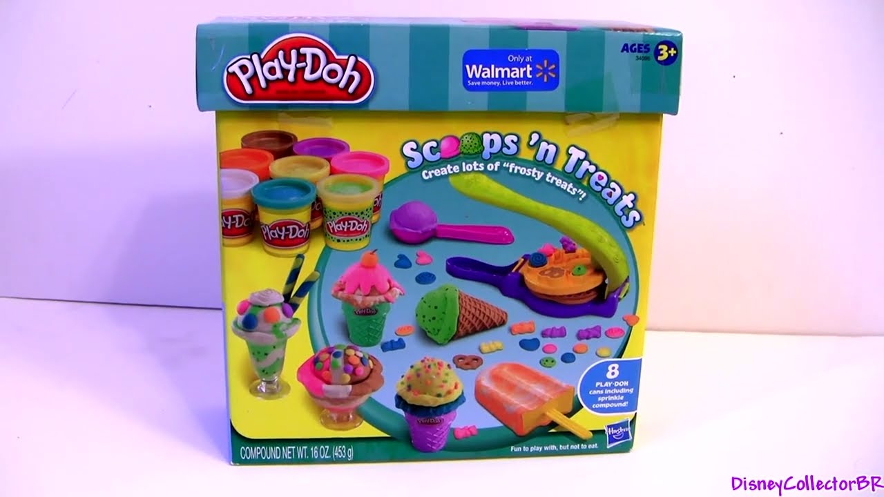 Play doh Scoops 'n Treats DIY Ice Cream Cones, Popsicles, Sundaes, Waffles