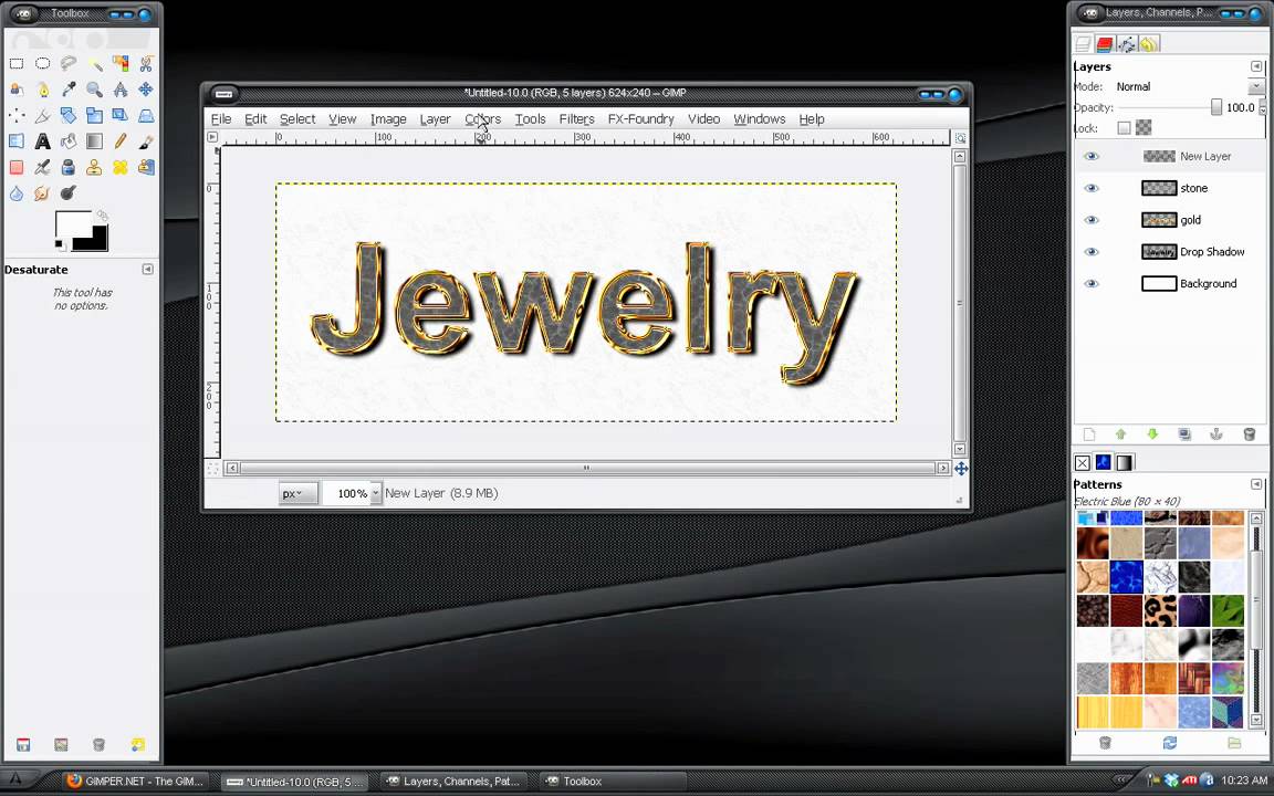 Gimp Tutorial: Jewelry Text Effect