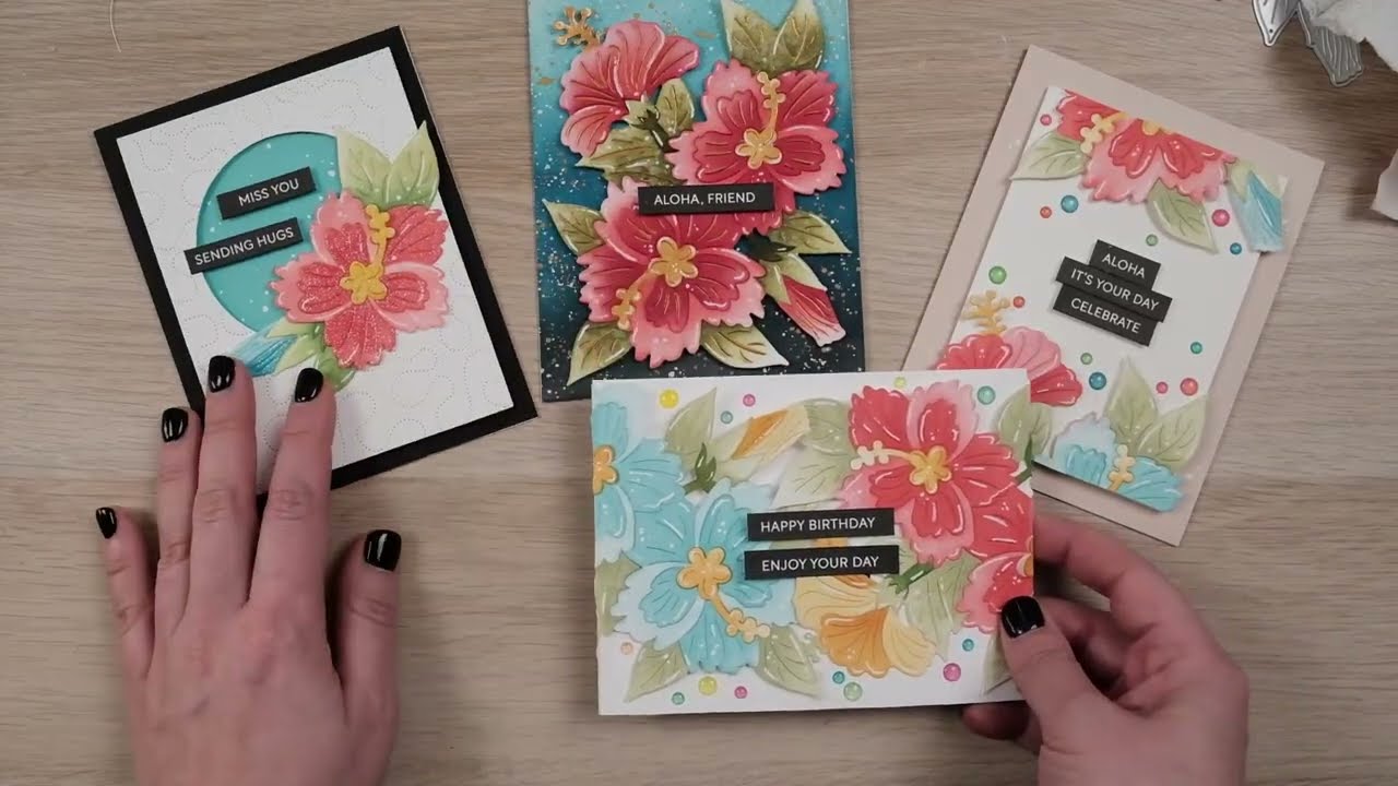 Hibiscus Cluster Die & Stencil - Waffle Flower Demo