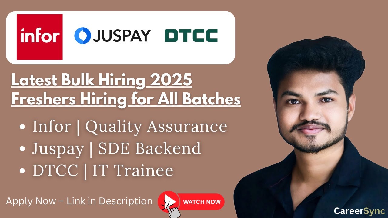 Freshers Hiring for All 2024 & 2025 Batch  | Infor, Juspay, DTCC #wearehiring