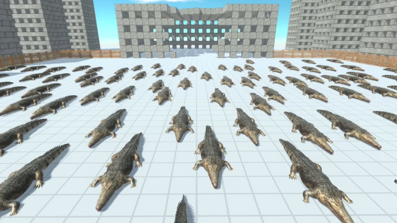 100 Saltwater Crocodile vs ALL TEAMS Animal Revolt Battle Simulator