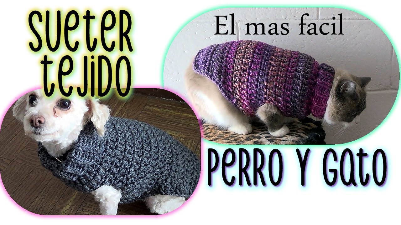 SUETER TEJIDO para PERRO o GATO/SUPER FACIL el MAS FACIL de YOUTUBE