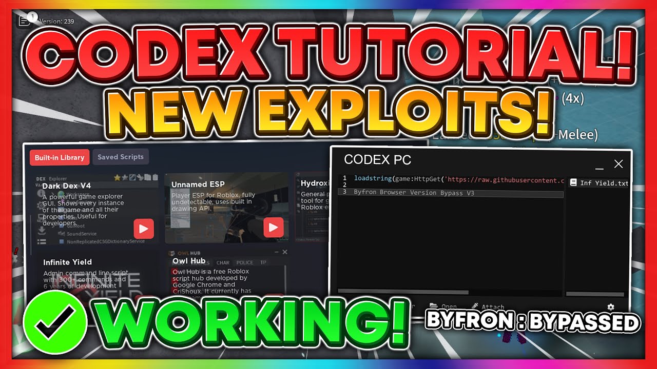 [BYPASS] BEST Free Roblox Exploit/Executor Codex | NO KEY! | FPS Unlock | 100+ Scripts | WORKING!