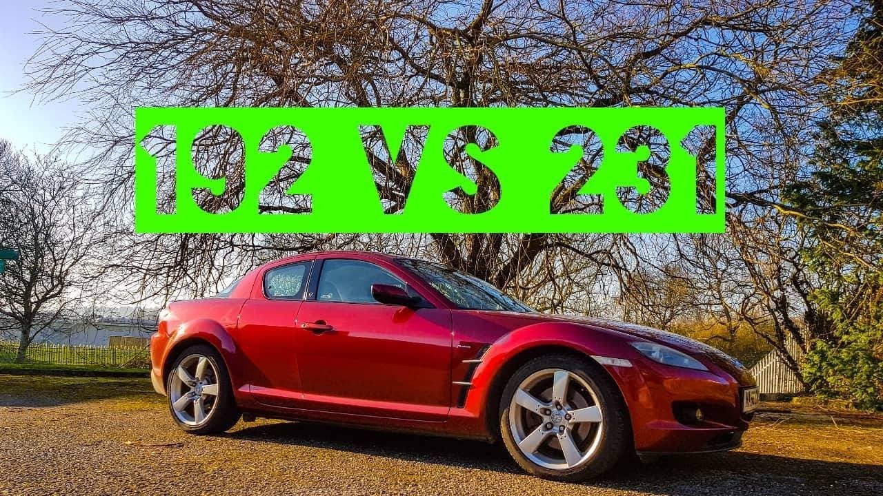 How to tell the difference between a 192 and 231 Mazda Rx8 - UK