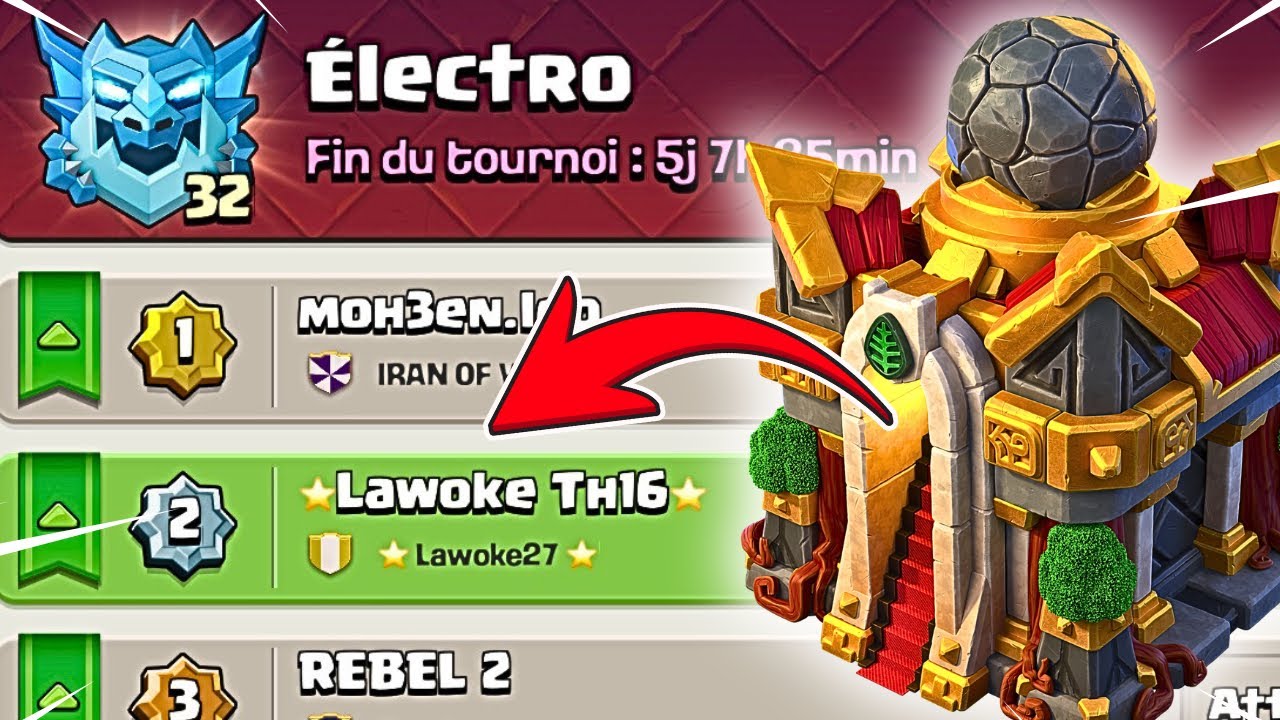 Je sui TOP 2 en Ligue Electro 32 avec mon HDV16 🔥
