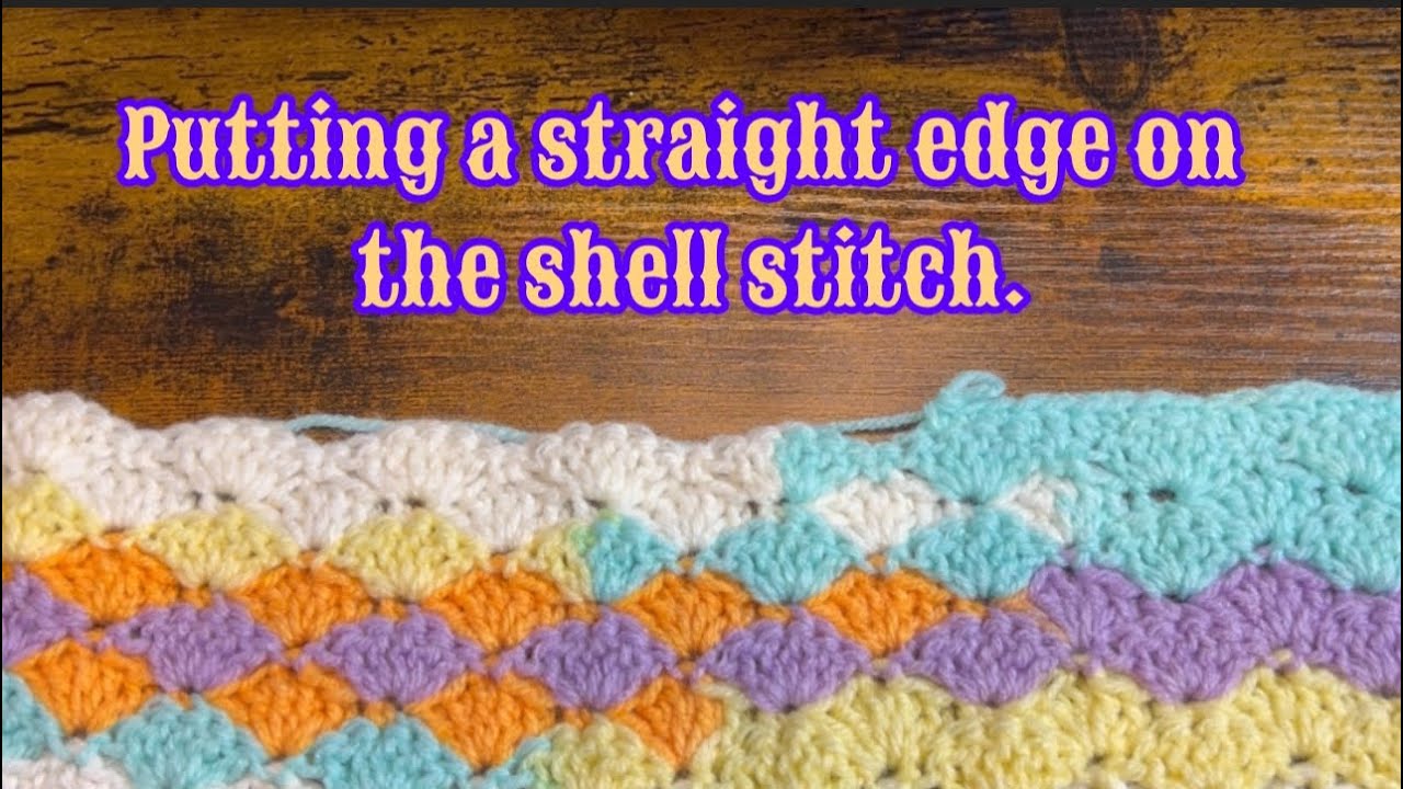 Adding a straight edge to crochet shell stitch / #crochettutorial #crochet