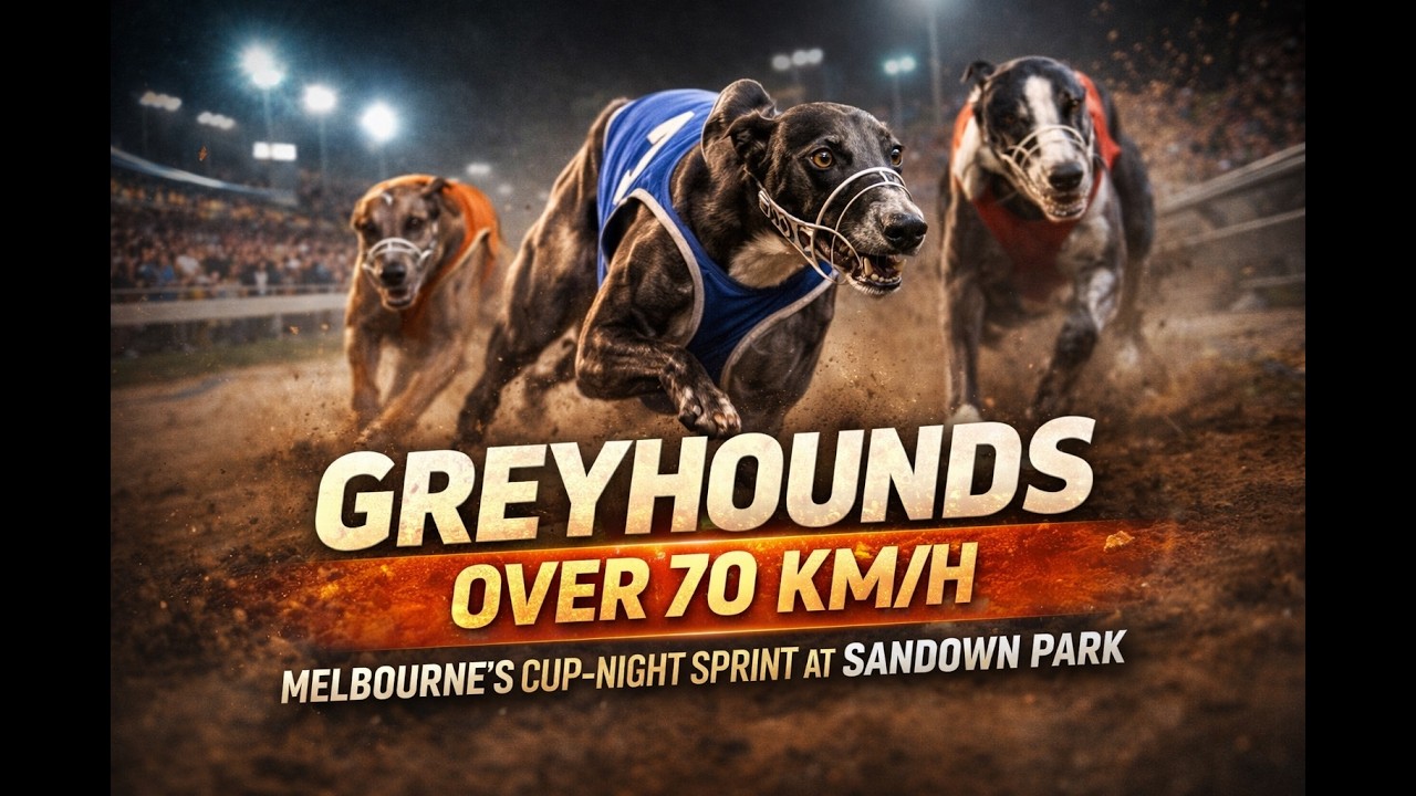 Greyhounds Over 70 km/h – Melbourne’s Cup-Night Sprint at Sandown Park | 8K Cinematic Documentary