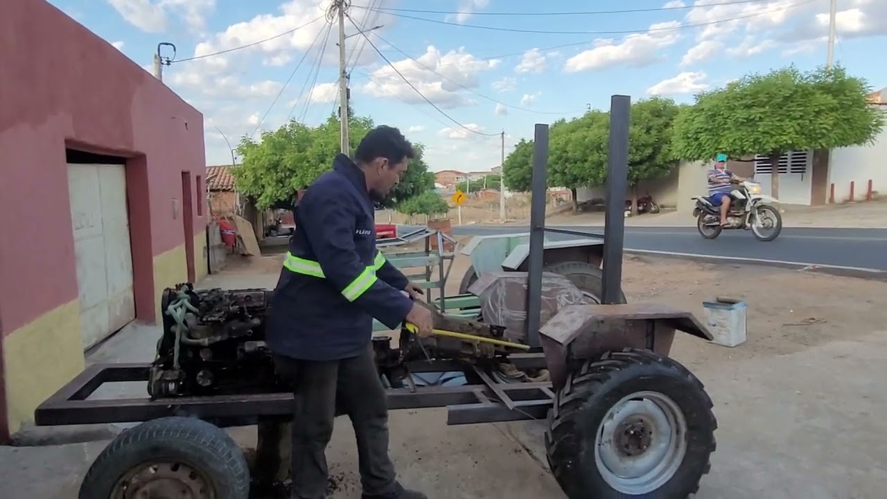 Motor do chevette no trator caseiro 