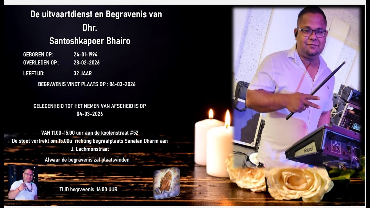 Uitvaartdienst Bhairo Santoshkapoer