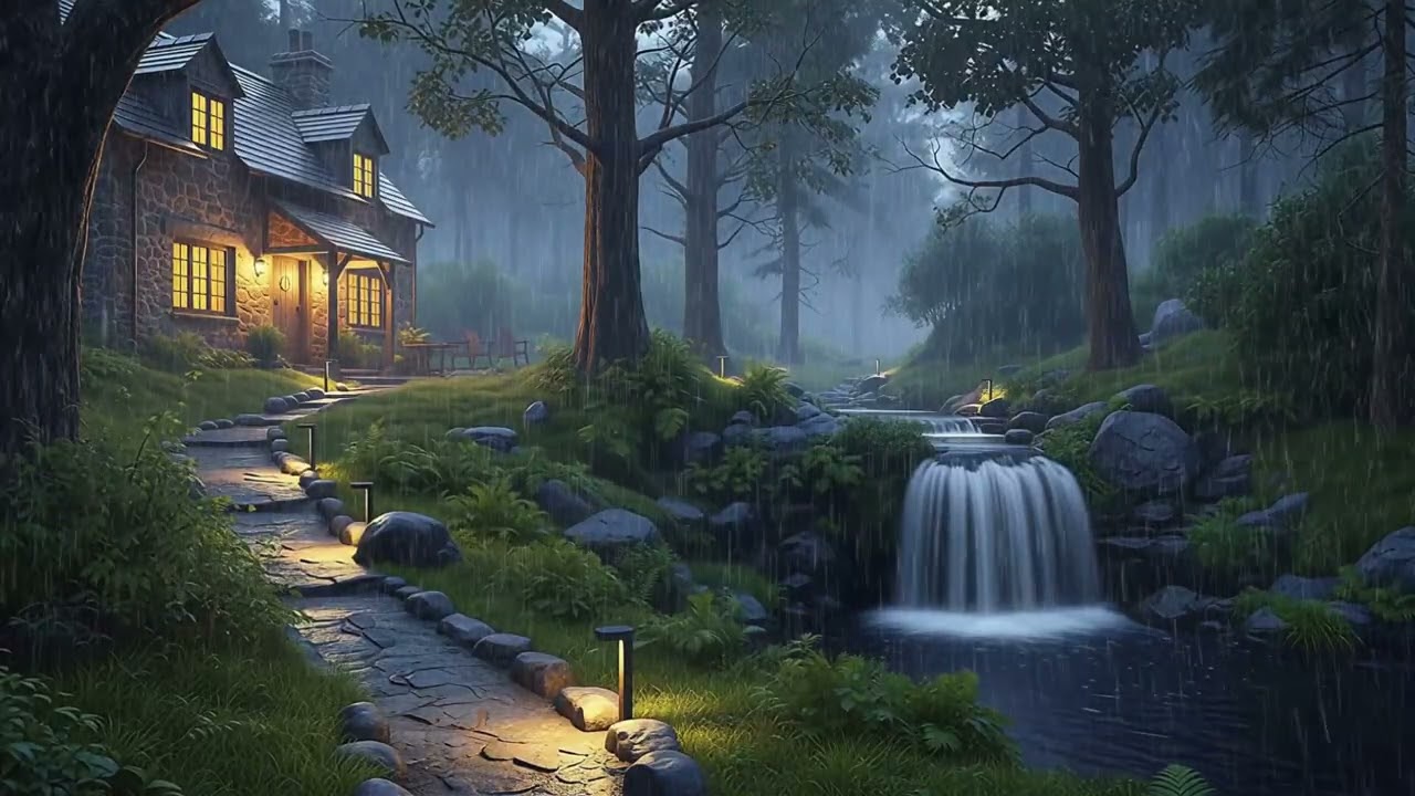 A Rainy Forest Cottage at Night 🌧️ Where Your Mind Finally Goes Quiet (3 Hours)