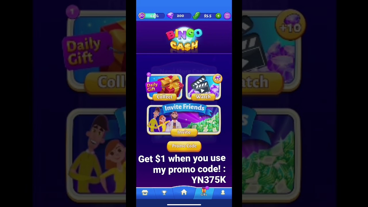 Bingo Cash!! GET CASH! Promo code : YN375K FOR $1! And $1 for YOU with every friend you refer!