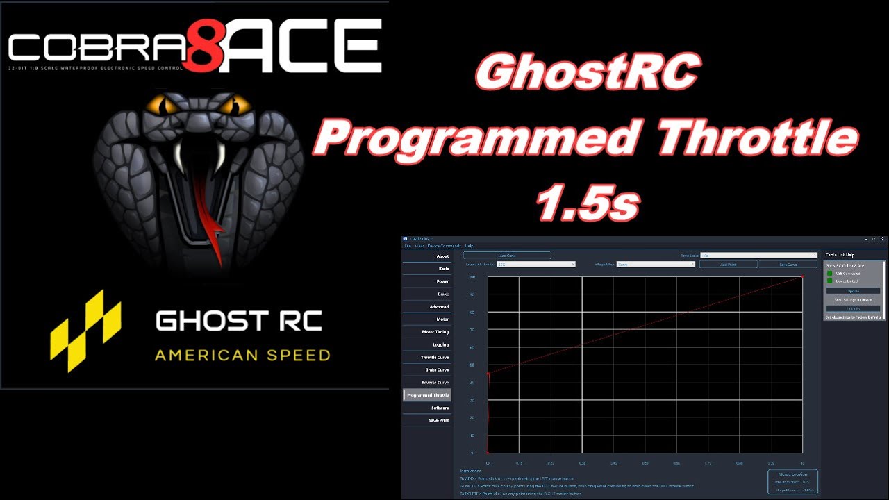 Программатор для настройки дроссельной заслонки Ghost RC для 1,5-секундной системы