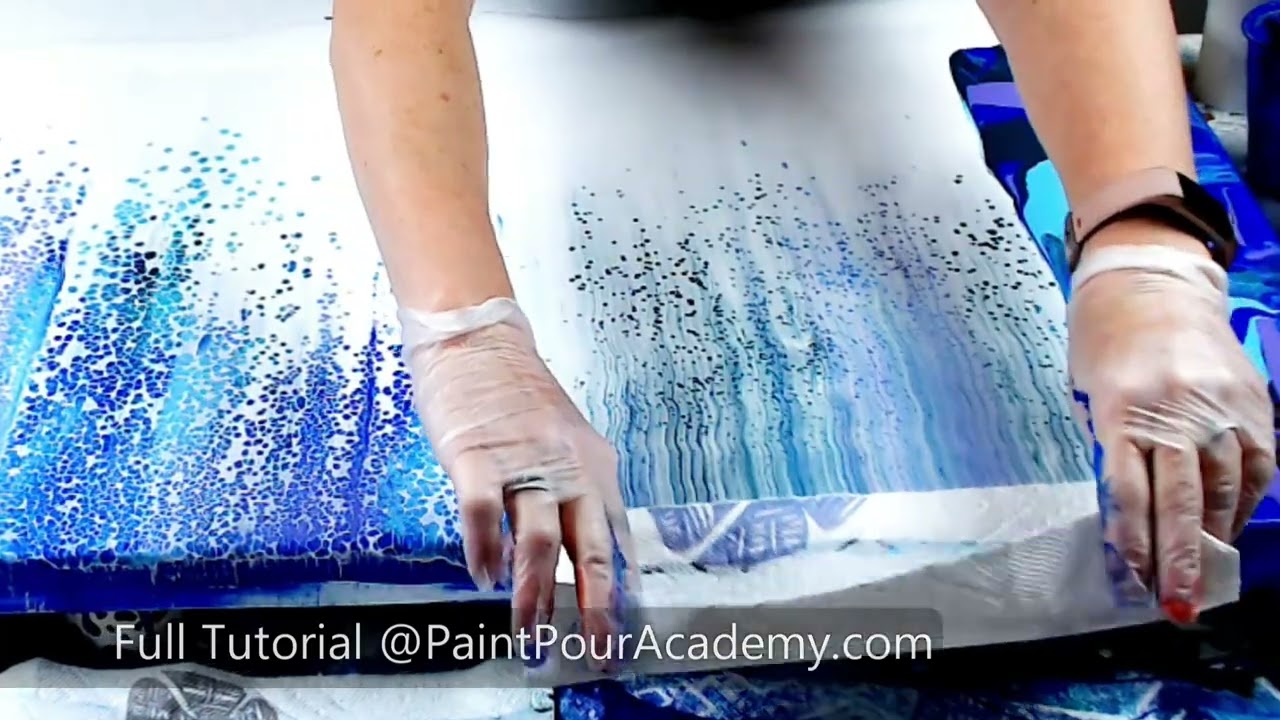 My THIRD Attempt at a Large Canvas Ocean Swipe Acrylic Paint Pouring