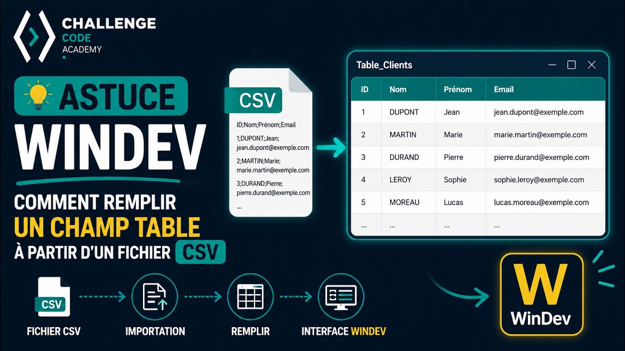 Windev : Manipuler les fichiers CSV et les Evènements Optionnels