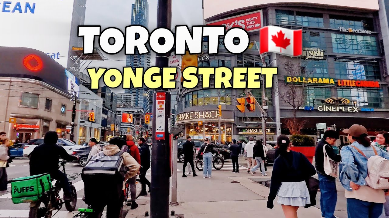 Toronto 🇨🇦 Saturday Yonge Street Downtown Walking Tour Canada 4k