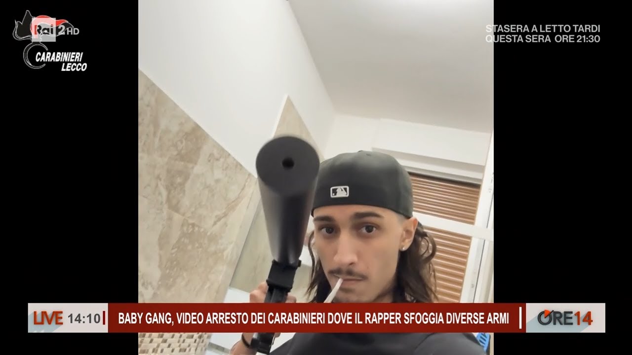 Arrestato Baby Gang,  i video in cui il rapper sfoggia armi - Ore 14 del 17/03/2026