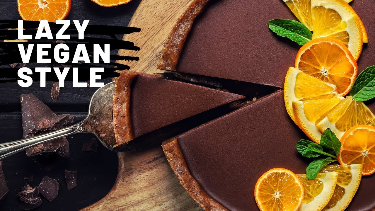 The Lazy Vegan Orange Chocolate Tart 🍫 – Recipe in the Description - Angry Broccoli Recipes