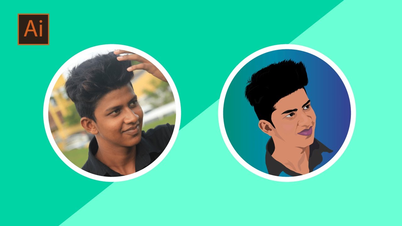 Vector portrait Speed Art- Adobe Illustrator