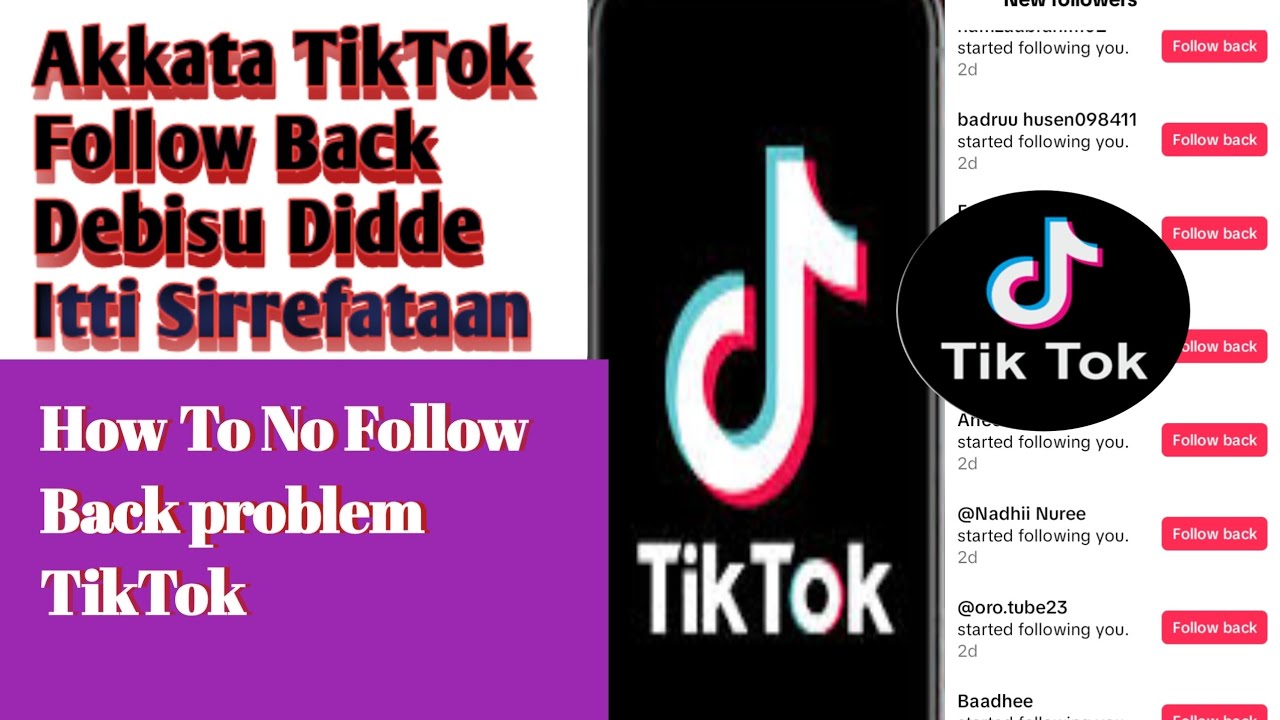 Akkata TikTok Follow Back Debisu Didde Itti Sirrefatan How To No Follow Back problem TikTok