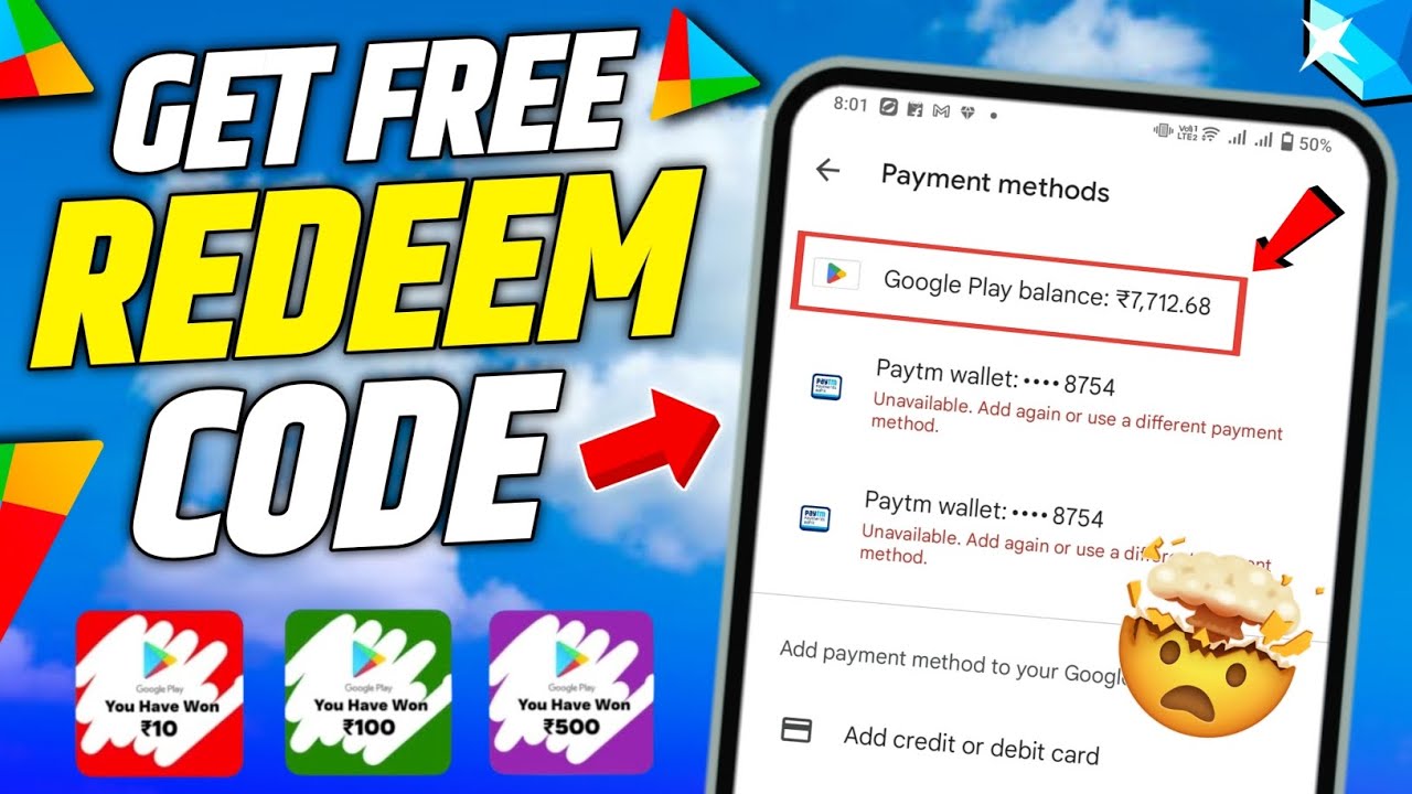 SCRATCH करके FREE REDEEM CODE 🥳 | FREE REDEEM CODE | GOOGLE PLAY REDEEM CODE KAISE LE | REDEEM CODE