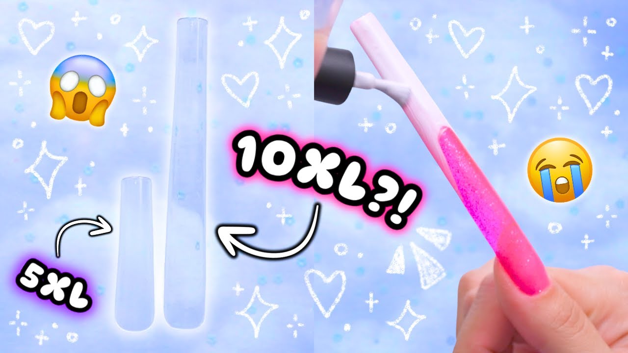 ‧₊˚🌈 Trying the LONGEST Nail Tips in the World?! 🍀˚₊‧