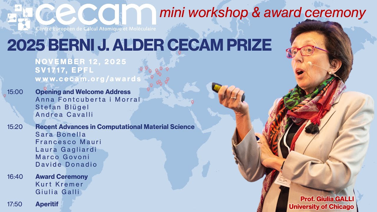 Berni J. Alder CECAM Prize 2025 - Giulia Galli