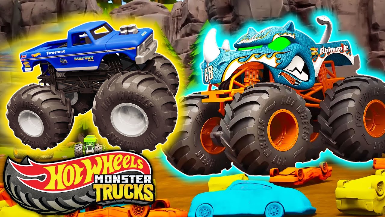 Hot Wheels Monster Trucks | Bigfoot's Legendary Tale at Camp Crush! 2 HRS | Hot Wheels