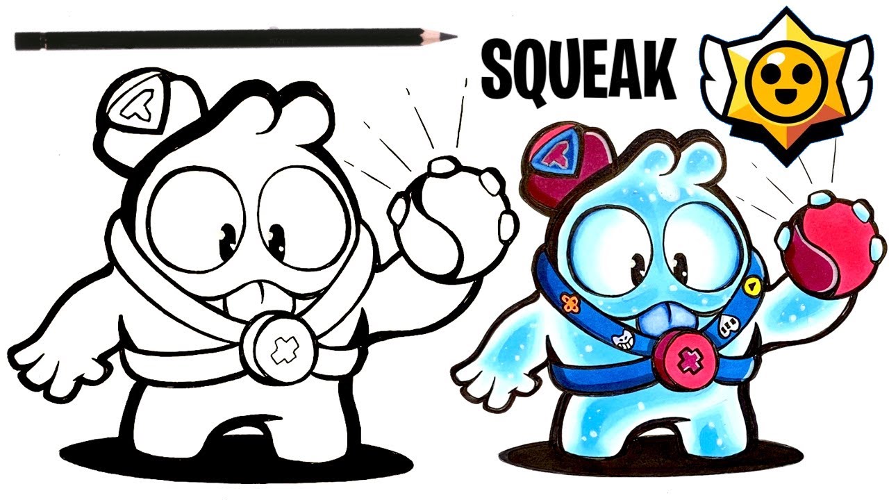 HOW TO DRAW SQUEAK FROM BRAWL STARS