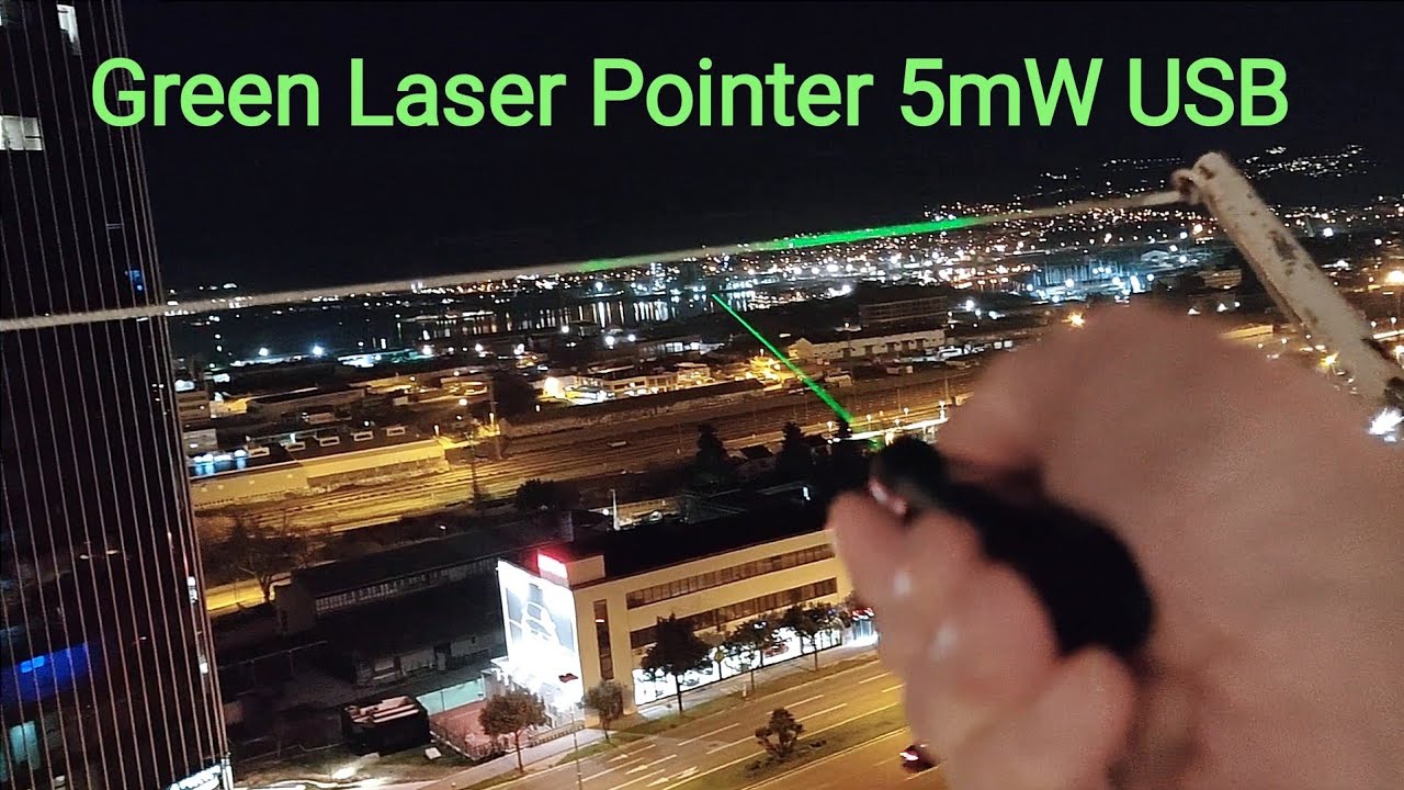 Green Laser Pointer 5mW USB - Unboxing & Beam Range Test / Most Powerful USB Laser