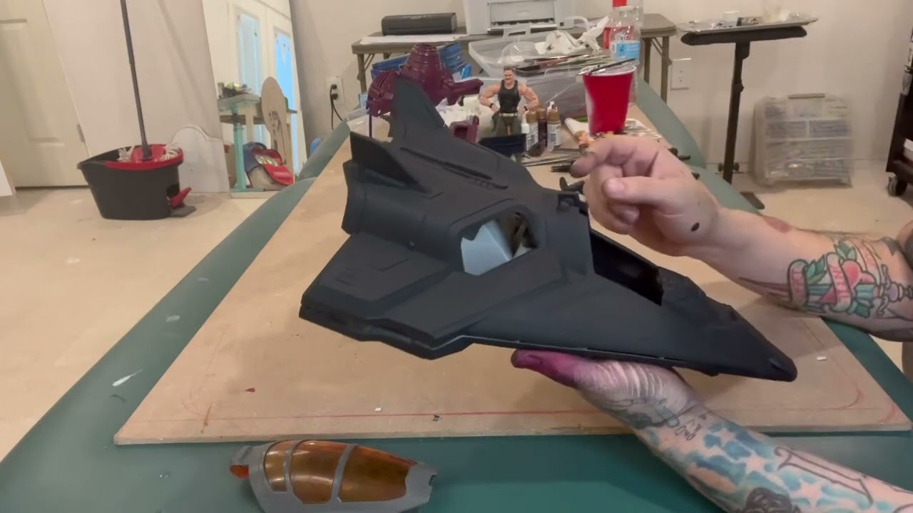 PT2 MAKING A GI JOE CLASSIFIED NIGHT RAVEN DRONE FROM A LIGHTYEAR CAPTURE AND PURSUE SHIP #gijoe