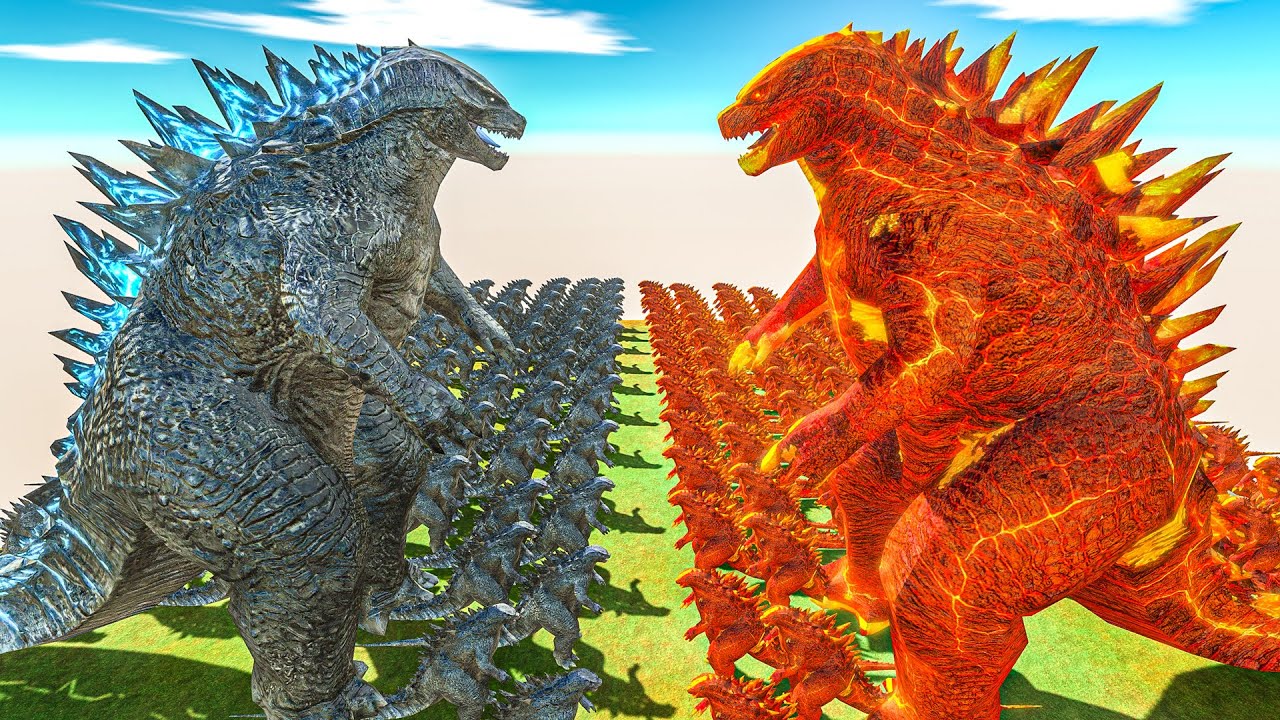 Growing Godzilla 2014 VS Fire Godzilla 2014, Size Comparison Godzilla