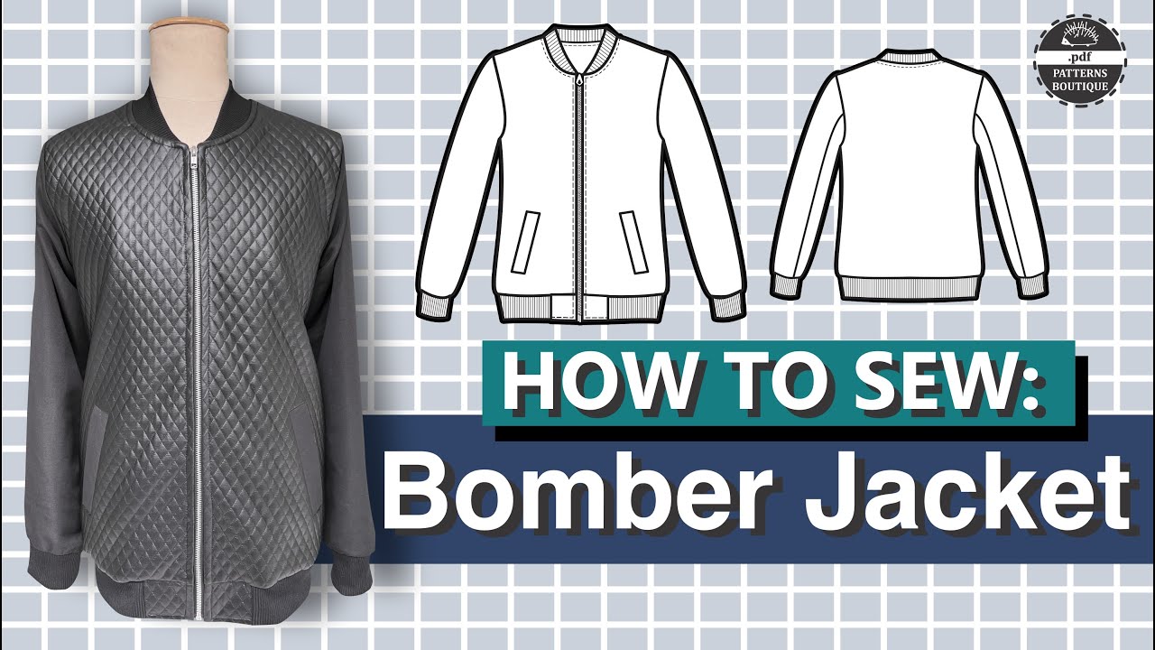 Bomber Jacket with Lining for Men — Complete Sew-Along Tutorial (No Talking) | PDF Patterns Boutique