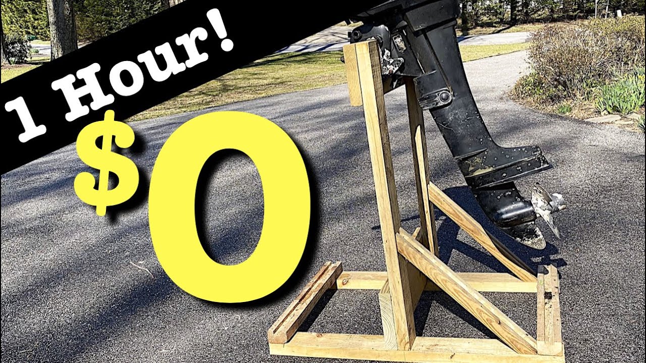Outboard Motor Stand - simple scrap wood OUTBOARD ENGINE STAND!