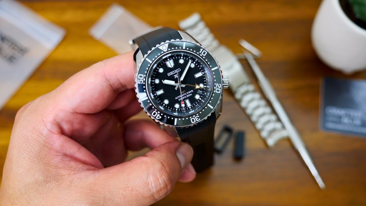 Seiko Prospex MM200 GMT SPB383 with Crafter Blue Rubber Strap