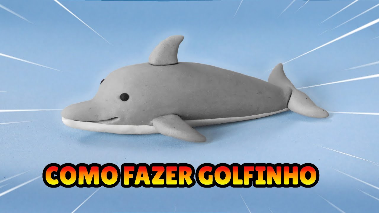 🔴FAÇA um GOLFINHO MINIATURA - Tutorial Fácil Biscuit, clay, plastilina  Pasta Americana DIY