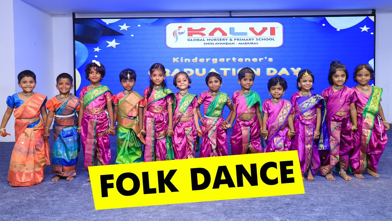 Folk Dance | Graduation Day 2025 | Kalvi Global Nursery & Primary School - Sholavandan, Madurai