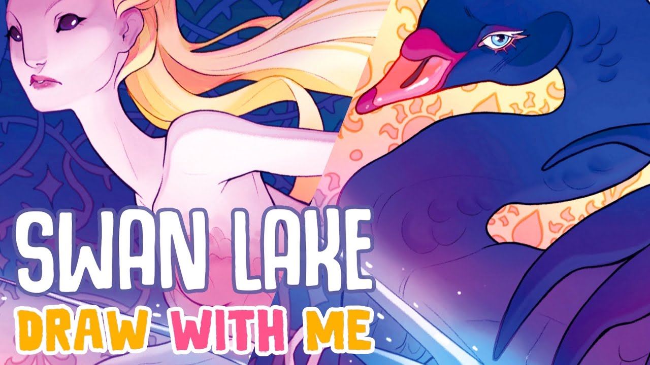 Swan Lake upside-down card DRAW WITH ME