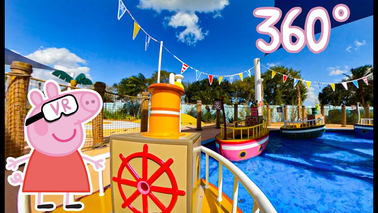 Full ride Grandad Dog's Pirate Boat Ride Peppa Pig Theme Park