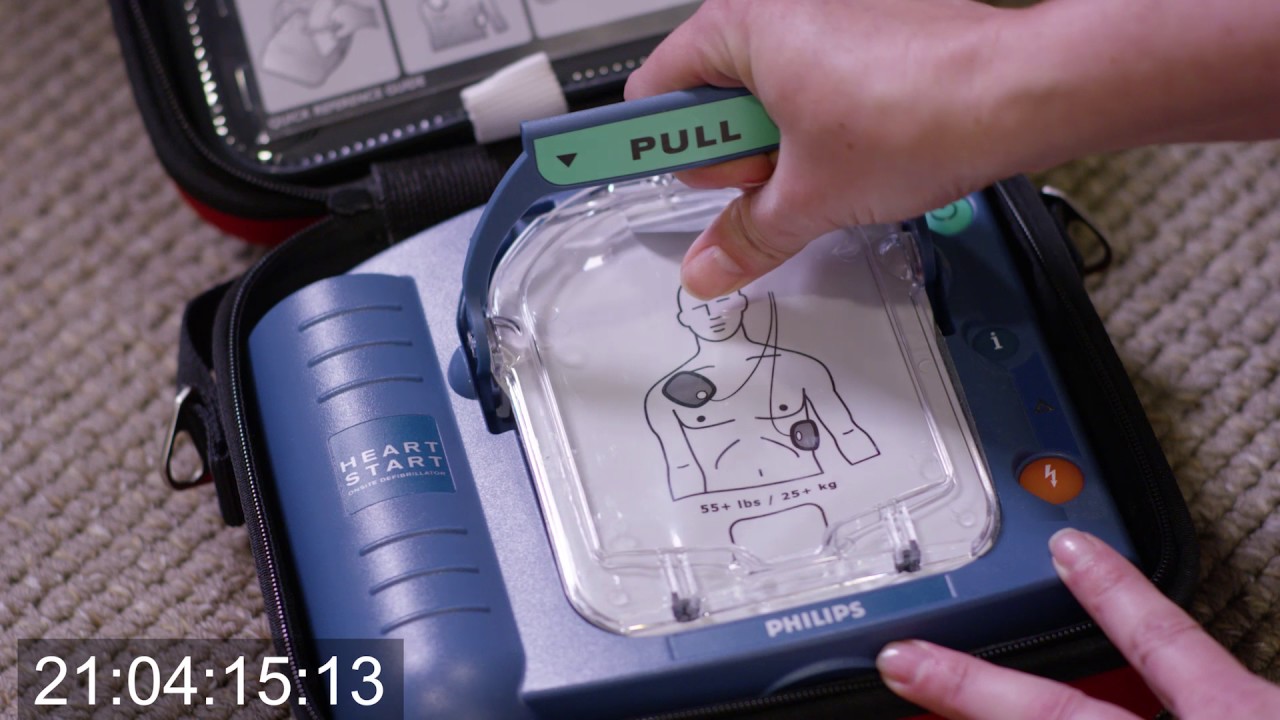 Philips HeartStart OnSite set up and maintenance defibrillator video